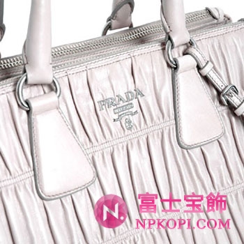 プラダ（PRADA）NAPPA GAUFRE`　レディース2wayトートバッグ　ライトグレー　BL0743-QRD-D32 